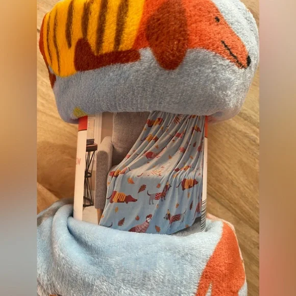 Huntington Home - Harvest Dachshund Light Blue Fall Themed - Super Soft - Aldi - Picture 3 of 3